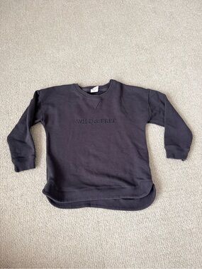 Cotton On Black "WILD & FREE" Kids Crewneck Sweatshirt